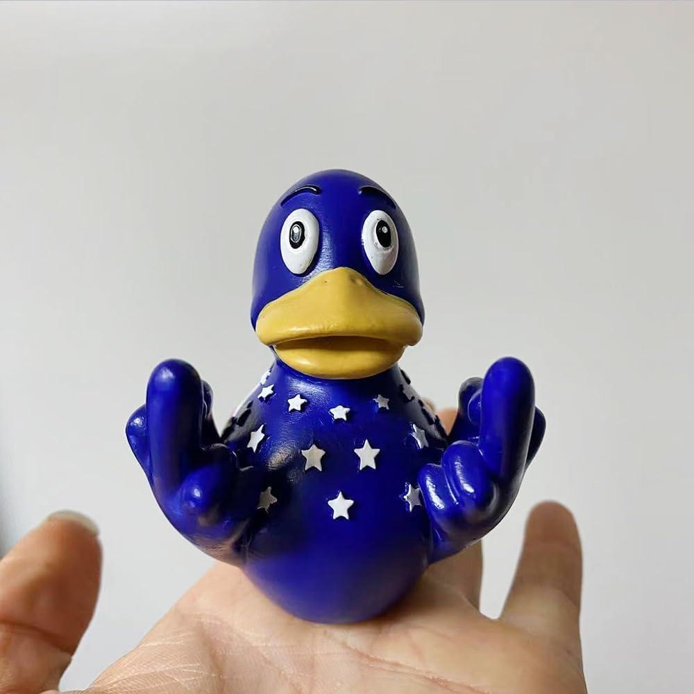 Pato de Goma Goth Cyberpunk Muhubaih 20x20x15 cm Azul