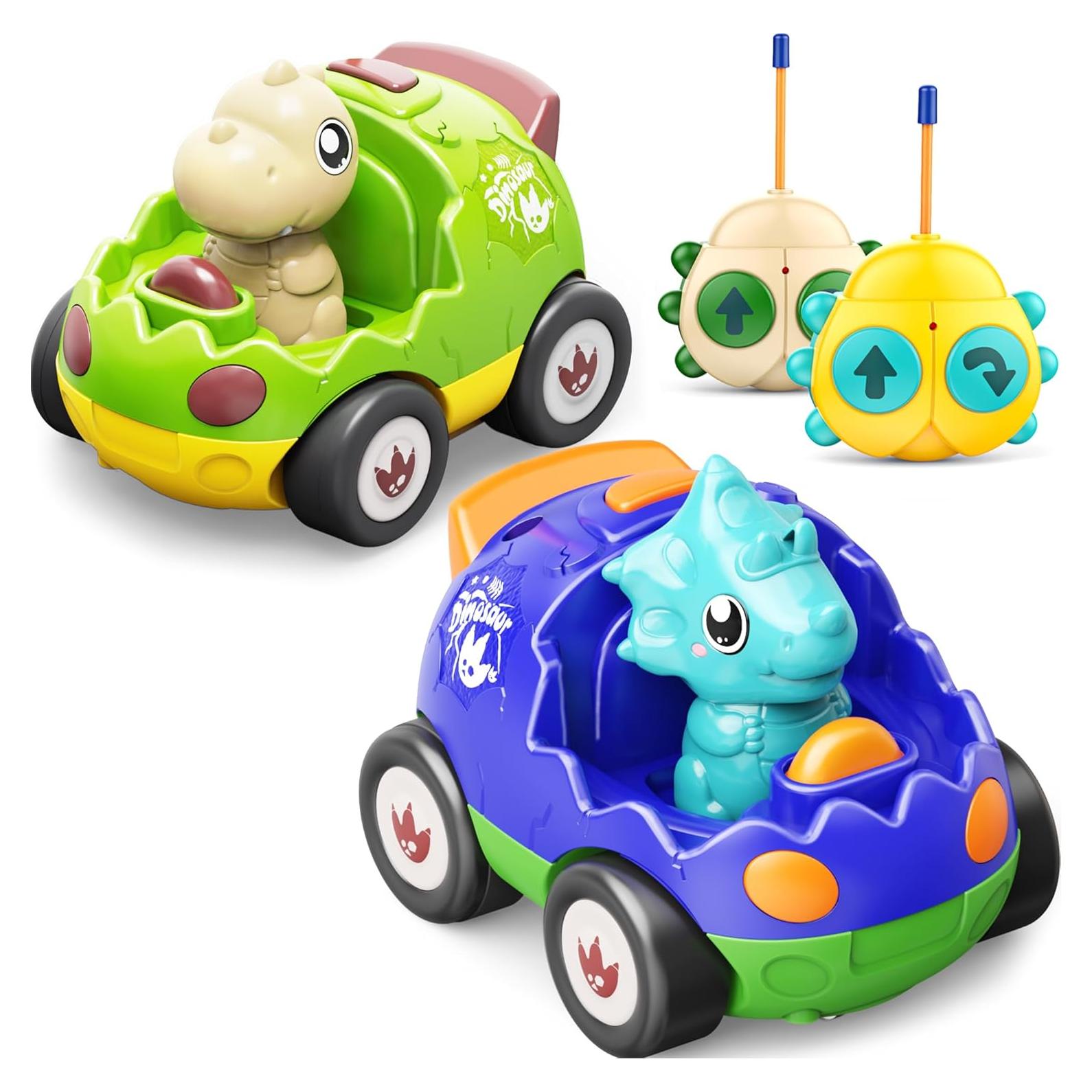 Paquete 2 Coches RC Dinosaurio Kidz do con Música y Luces