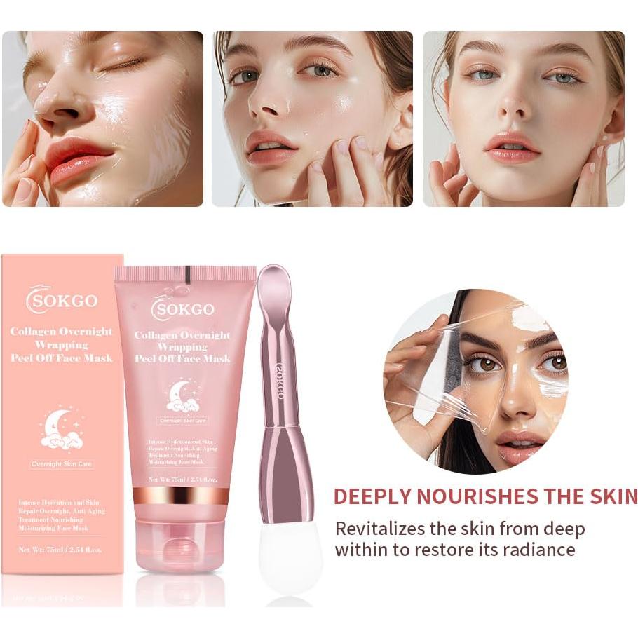 Mascarilla Nocturna de Colágeno Sokgo - Hidratación Intensiva 132g