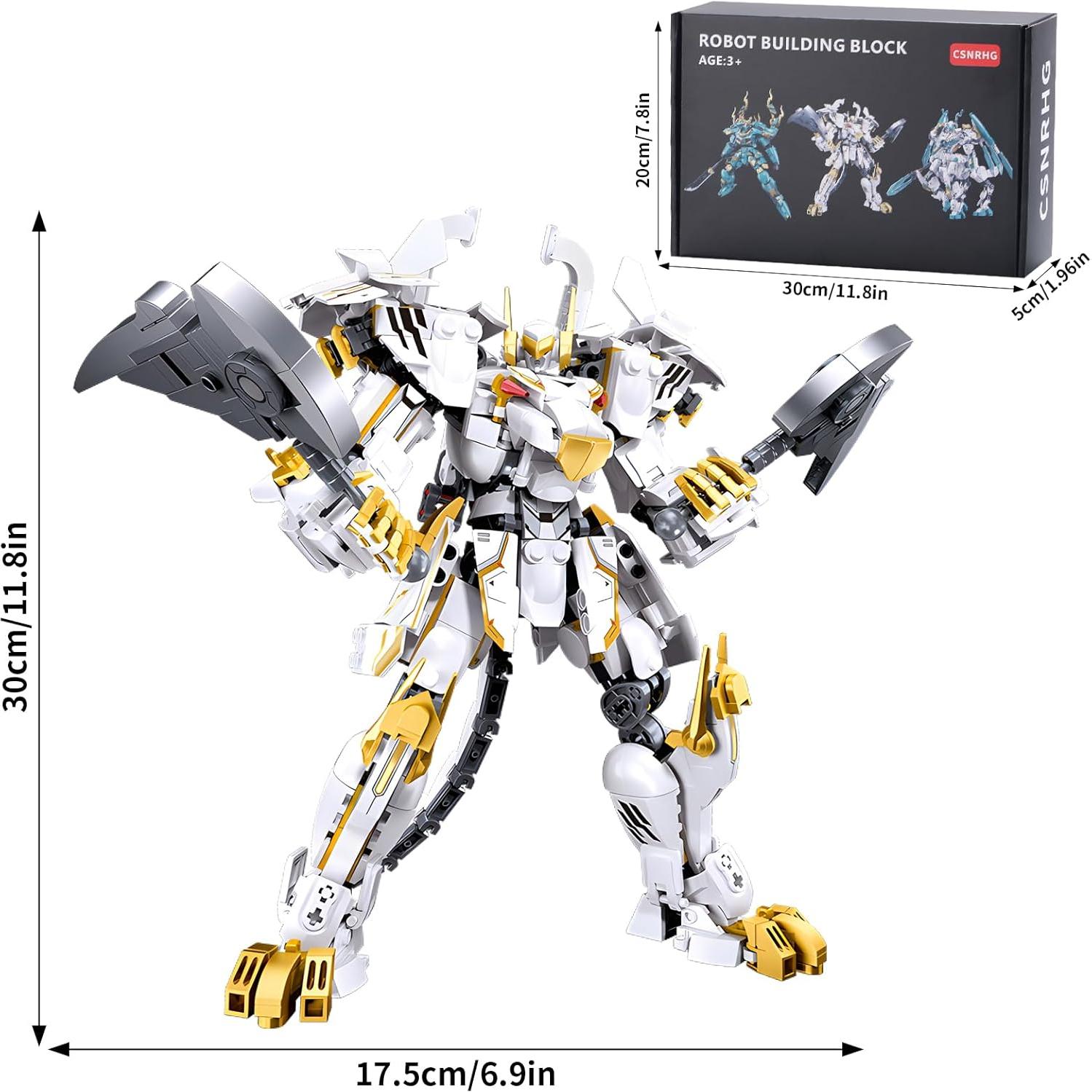 Robot Samurai Tigre Blanco CSNRHG 679 Piezas Juguete de Construcción