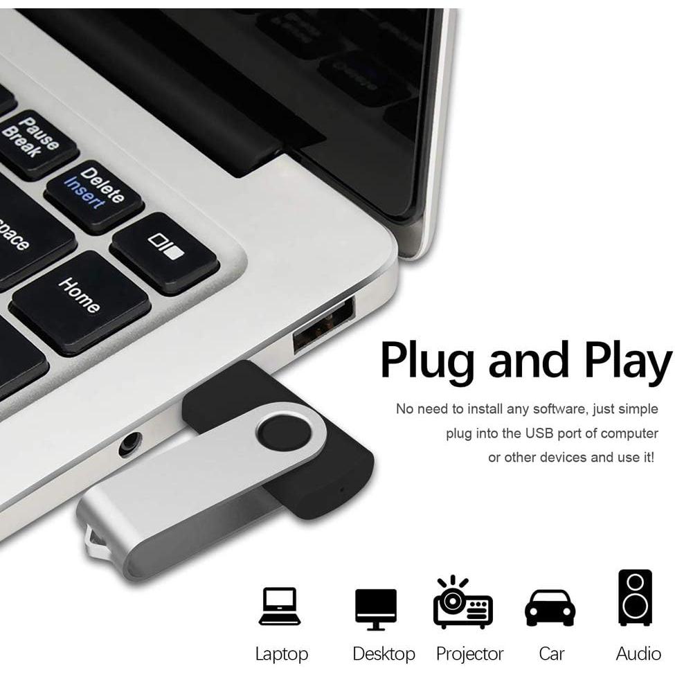 Paquete 10 Unidades Flash USB 2.0 Aiibe 2GB Negro