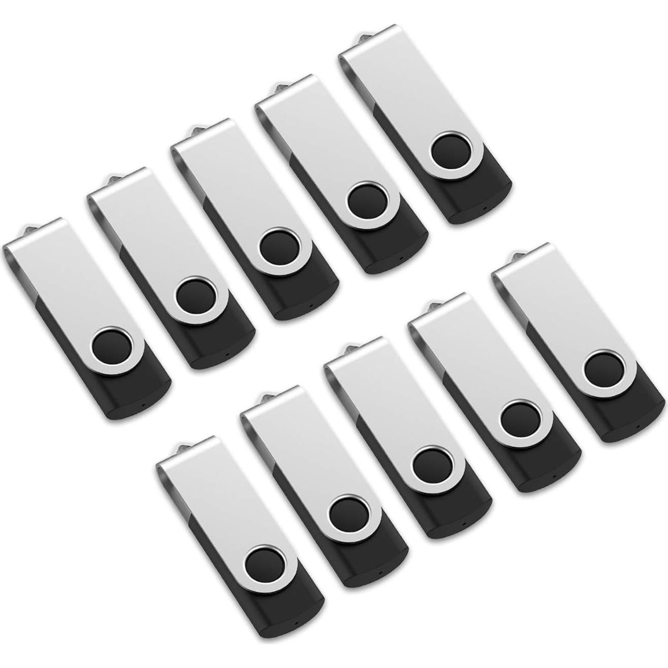 Paquete 10 Unidades Flash USB 2.0 Aiibe 2GB Negro