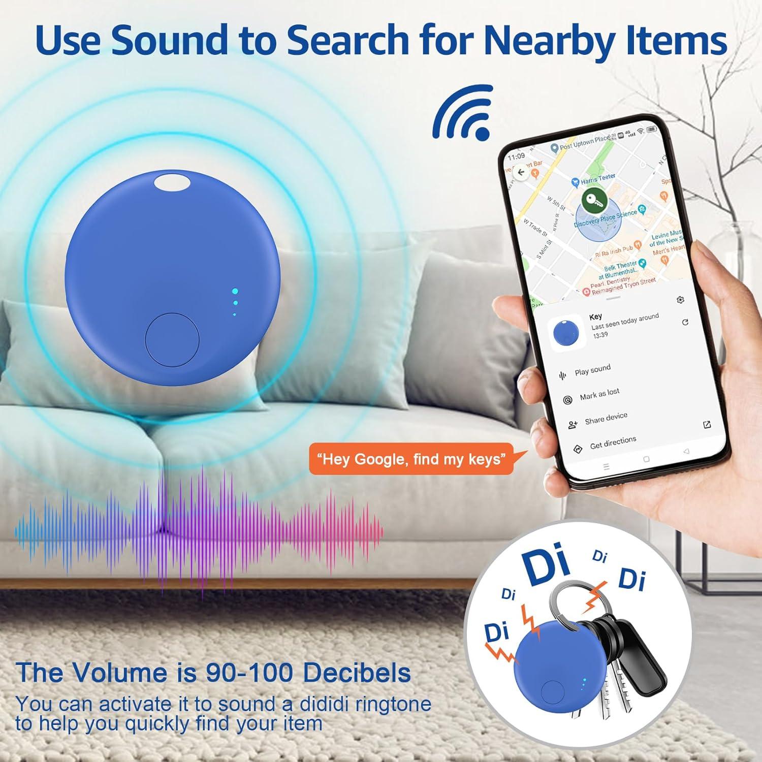 Etiquetas de Rastreo Bluetooth LocGuaxrd 4 Pack Android Azul