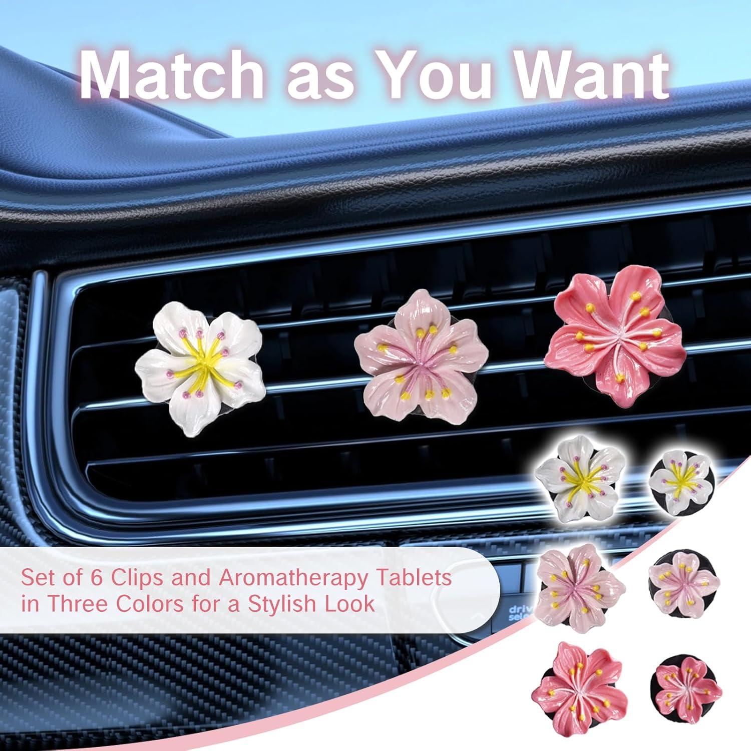 Clips Ambientador para Aire de Coche NIIIYTYB 6 Pcs Hibisco
