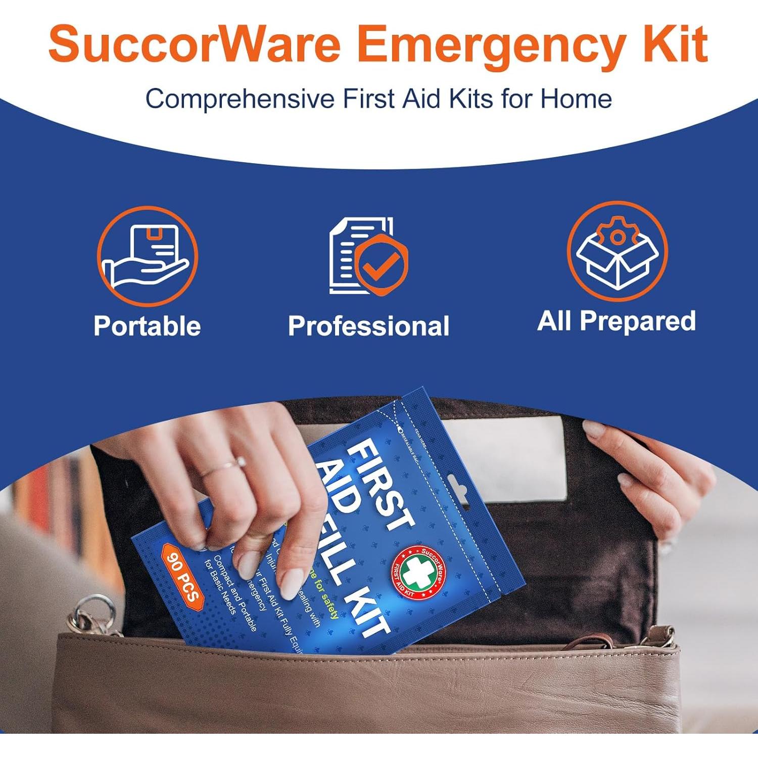 Kit de Primeros Auxilios SuccorWare 90 Piezas Portátil