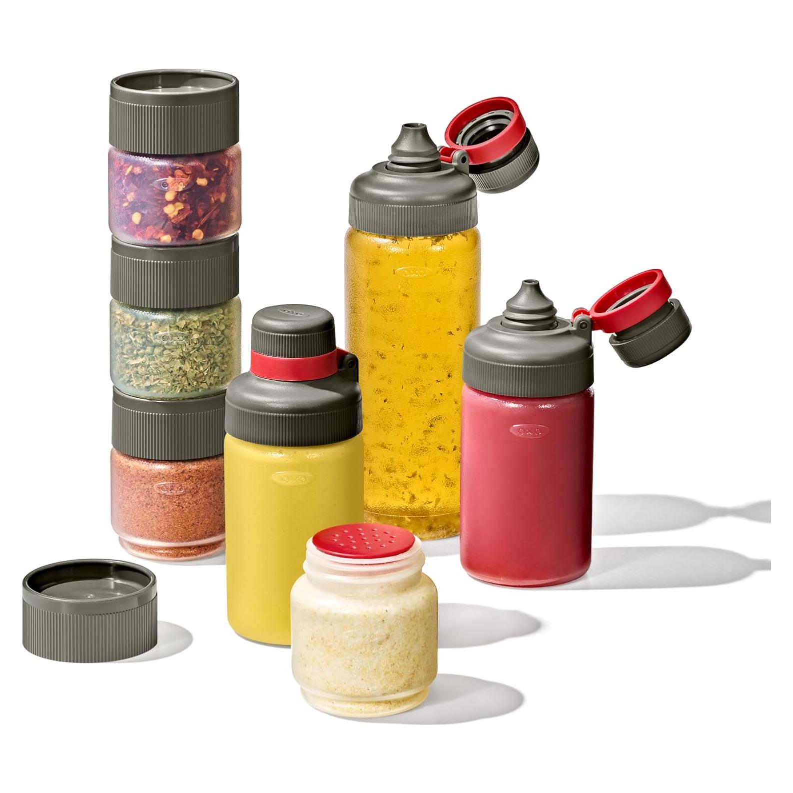 Set de Especiero y Botella de Squeeze OXO Outdoor 7 Piezas