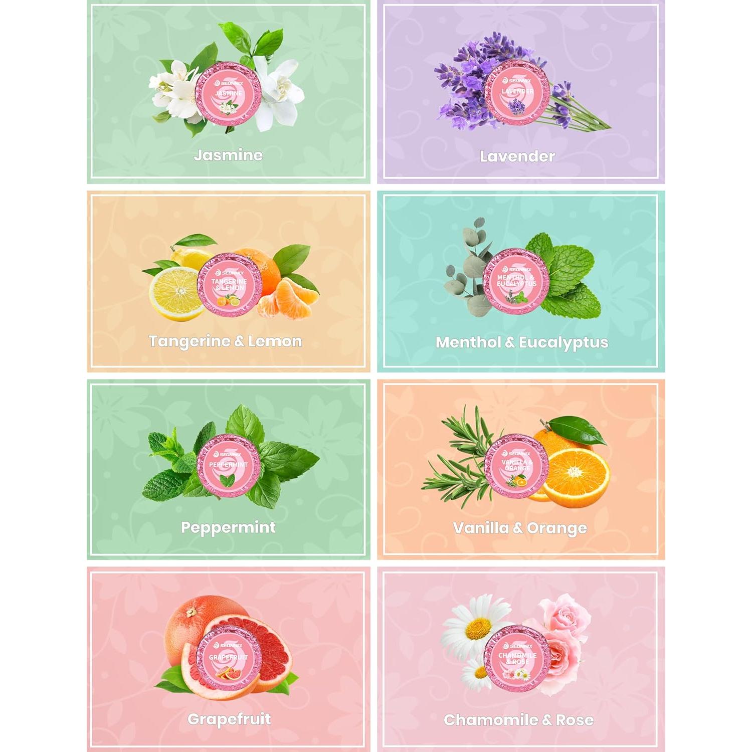 Bombas de Ducha Aromaterapia SEONNIX - Paquete de 8 Fragancias