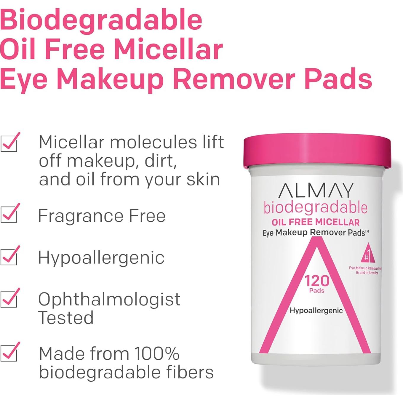 Almay Almohadillas Desmaquillantes Biodegradables 80 Unidades