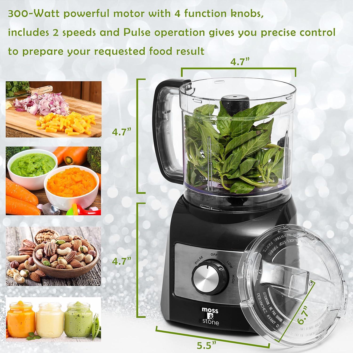 Procesador de Alimentos Mini Moss & Stone 3 Tazas 300W Negro