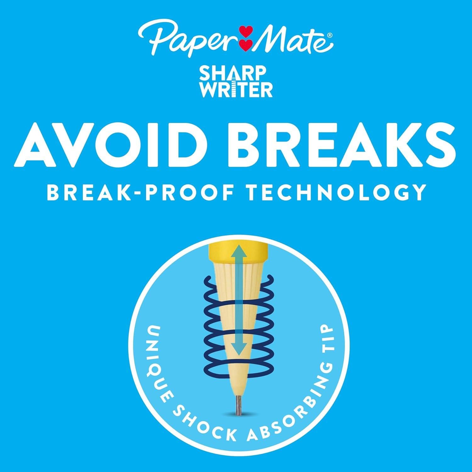 Lápices Mecánicos Paper Mate SharpWriter #2 0.7mm Amarillo 36 Unidades