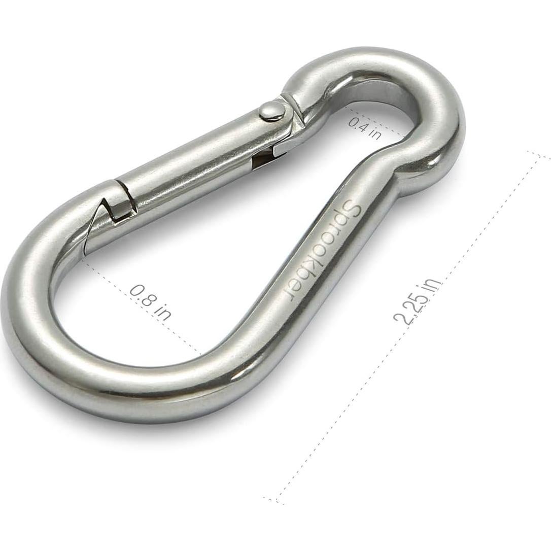 Gancho de Resorte Sprookber Acero Inoxidable 304 Set de 6