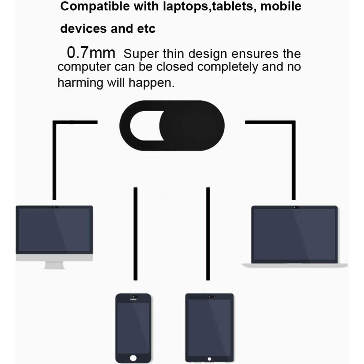 Cubierta deslizante para cámara de laptop CaseHQ - Paquete de 12