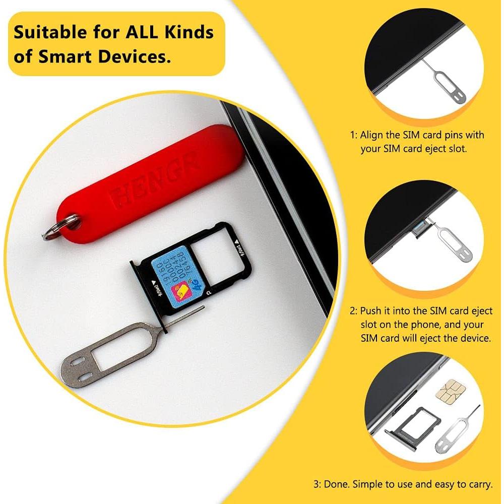 6 Piezas Herramienta Extracción Tarjeta SIM CITYWAY - Rojo y Negro