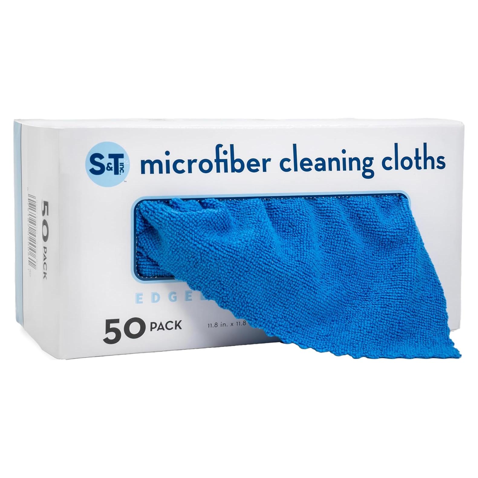 Paquete de 50 Paños de Microfibra S&T INC. 30x30 cm Azul