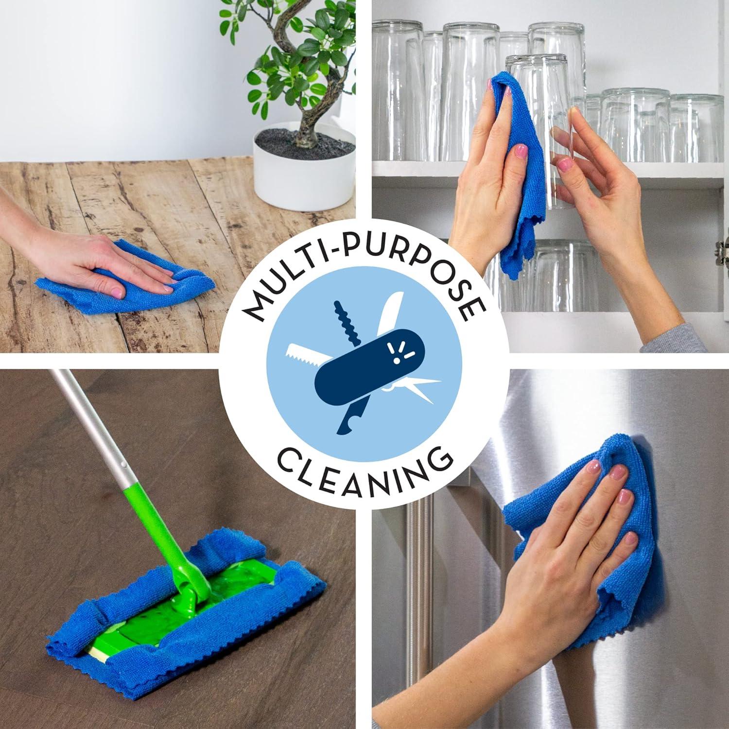 Paquete de 50 Paños de Microfibra S&T INC. 30x30 cm Azul