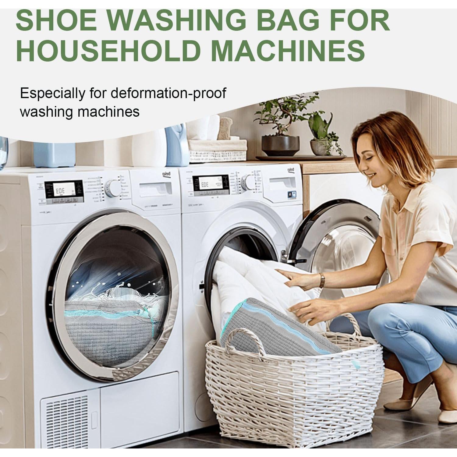 Bolsa de Lavado de Zapatos Aileway 2Pcs Gris 39x19cm