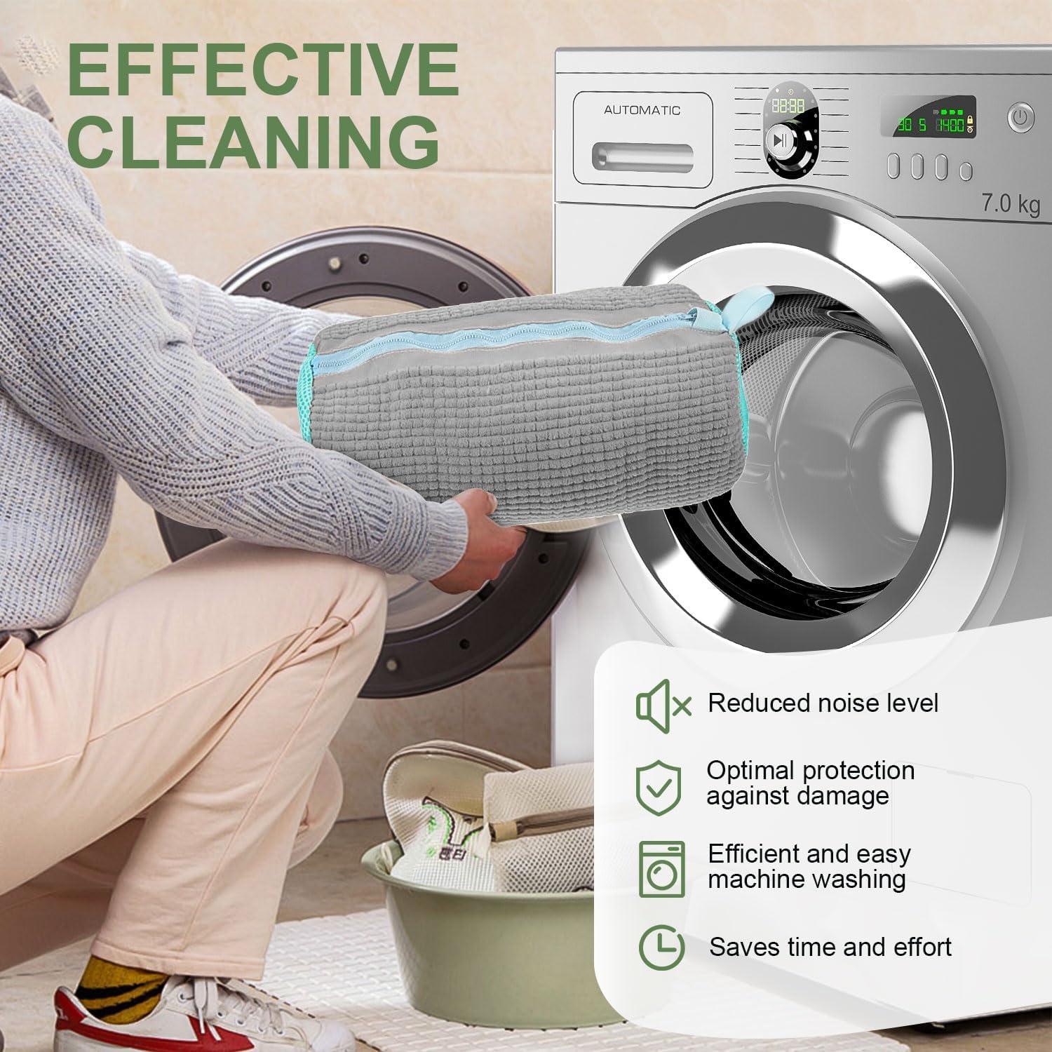 Bolsa de Lavado de Zapatos Aileway 2Pcs Gris 39x19cm