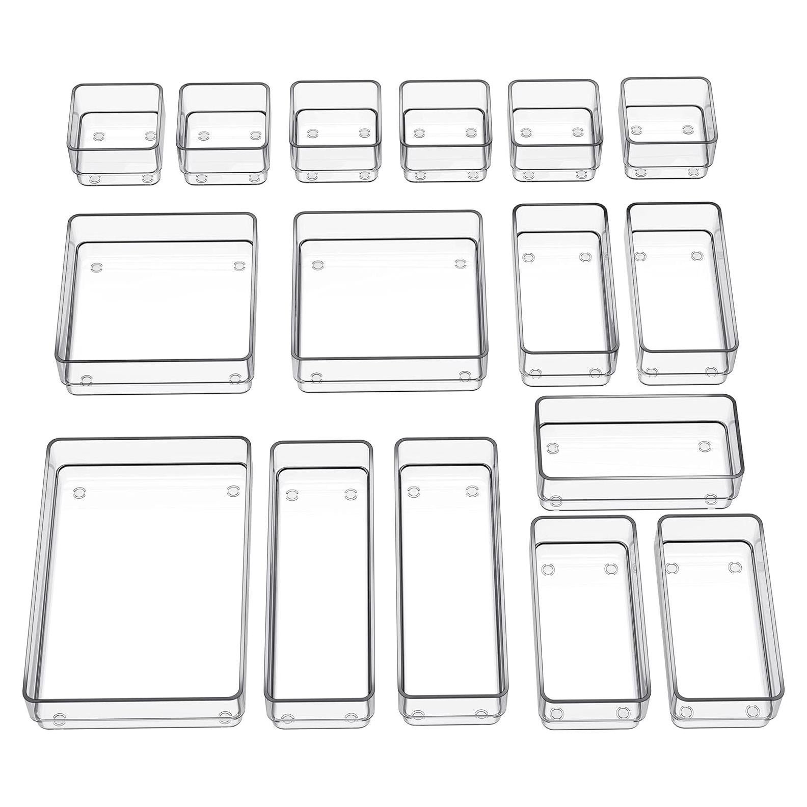 Organizador de Cajones SMARTAKE 16 Piezas Antideslizante Transparente