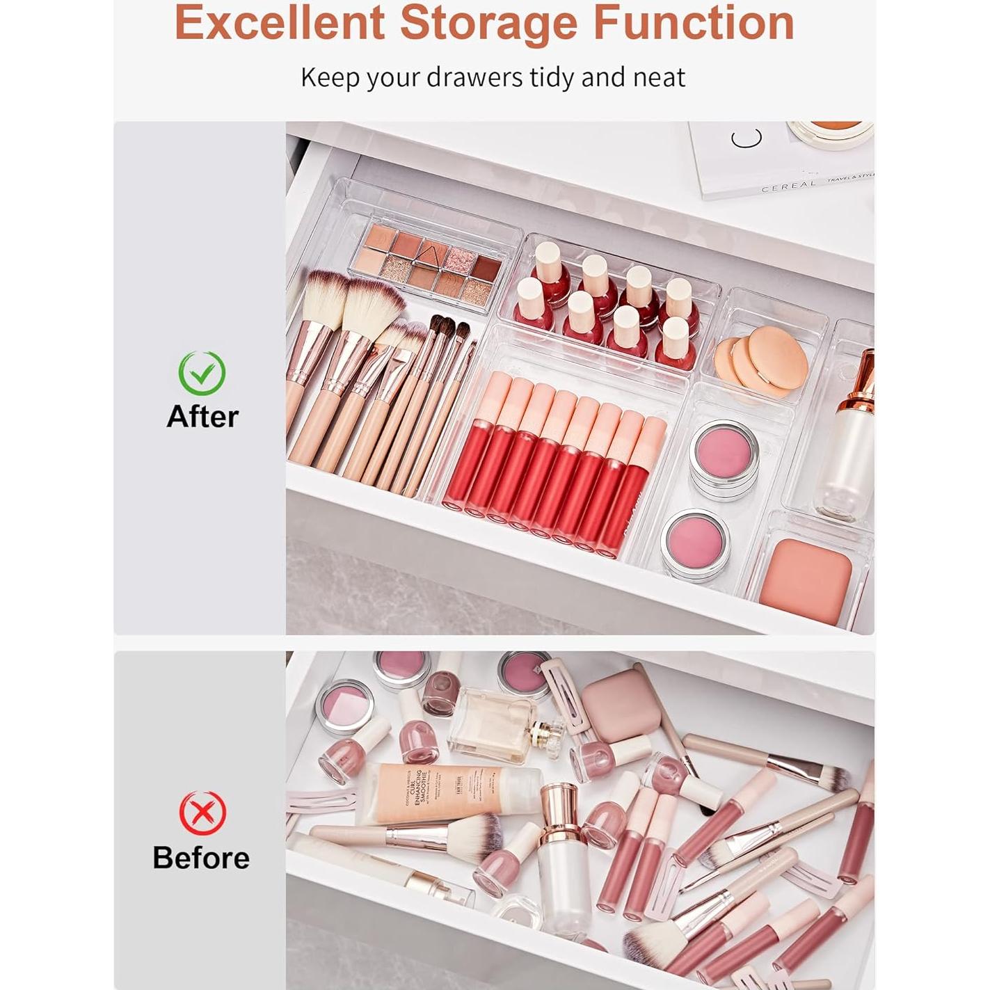 Organizador de Cajones SMARTAKE 16 Piezas Antideslizante Transparente