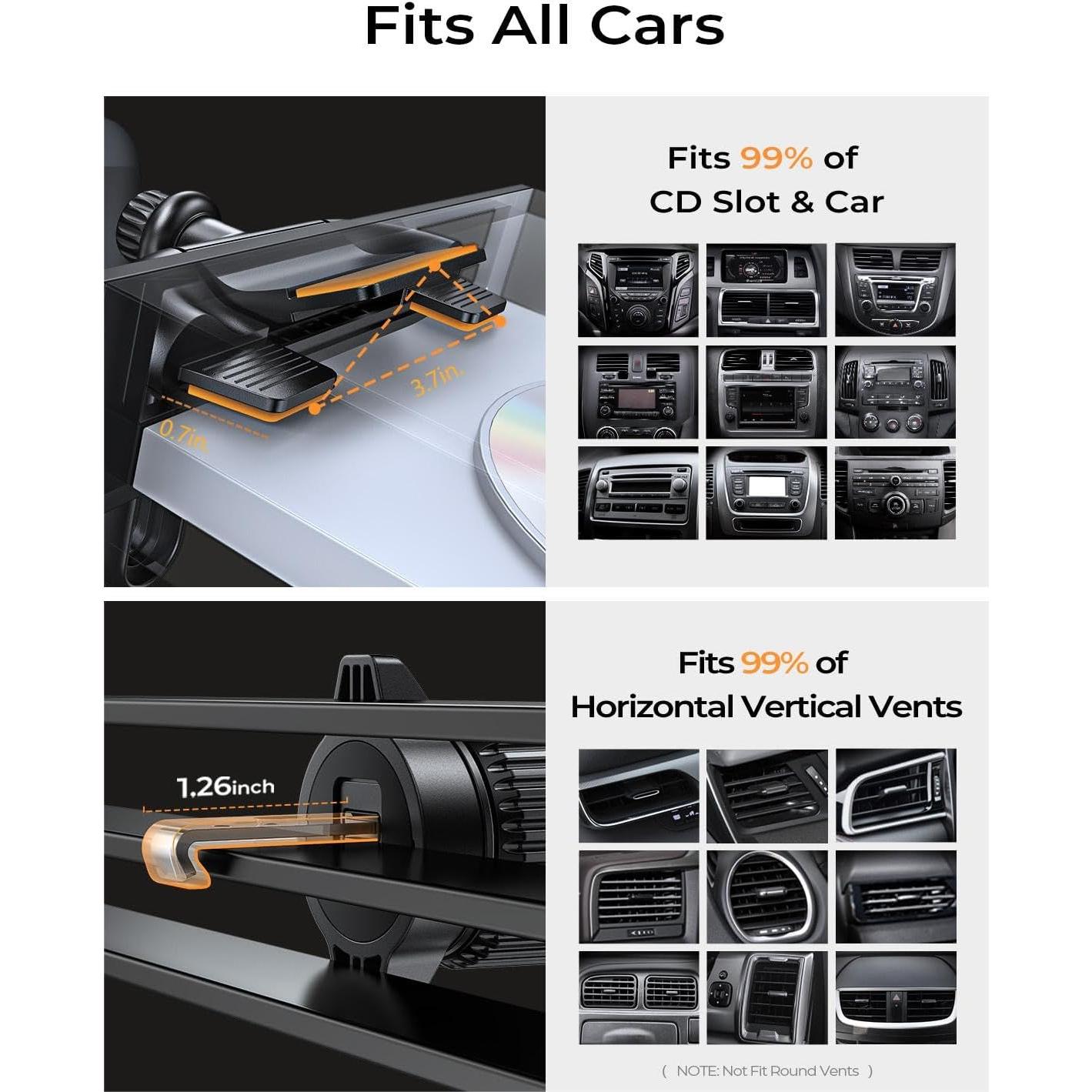 Soporte para Teléfono CD LISEN Ajustable para Coche - Negro