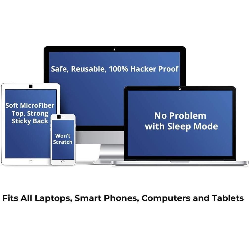 Cubierta de Webcam Colampra 1010 - Paquete de 6, Negro