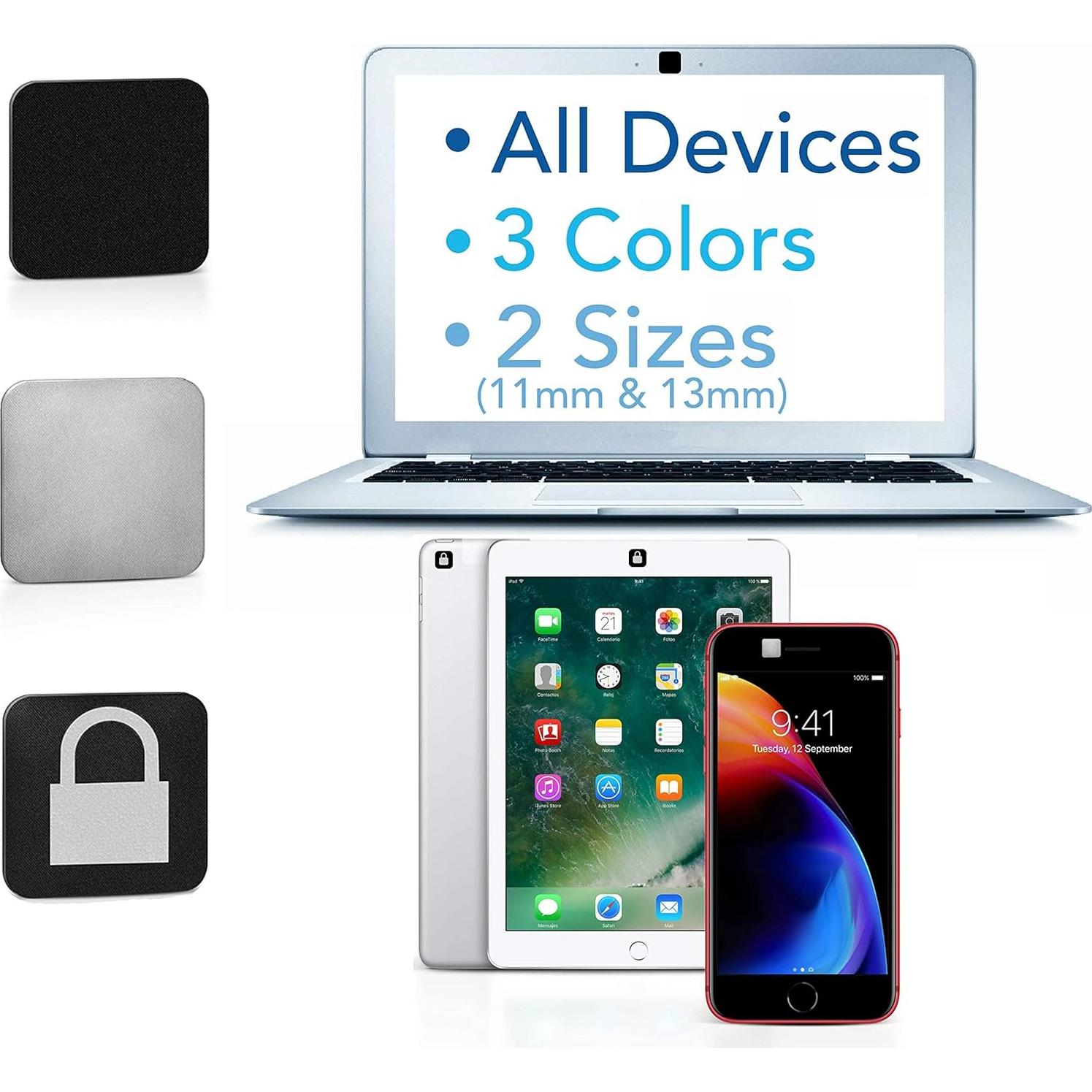 Cubierta de Webcam Colampra 1010 - Paquete de 6, Negro