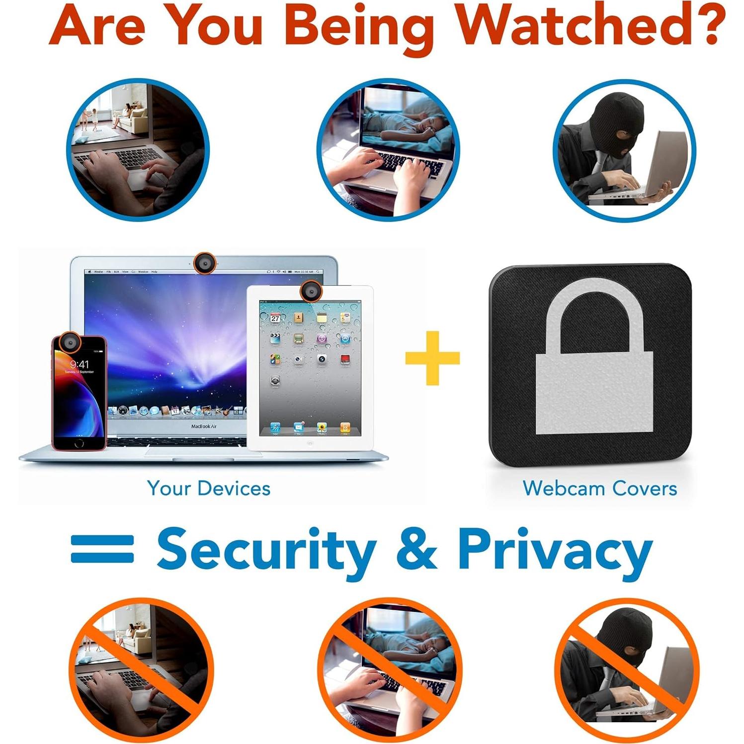 Cubierta de Webcam Colampra 1010 - Paquete de 6, Negro