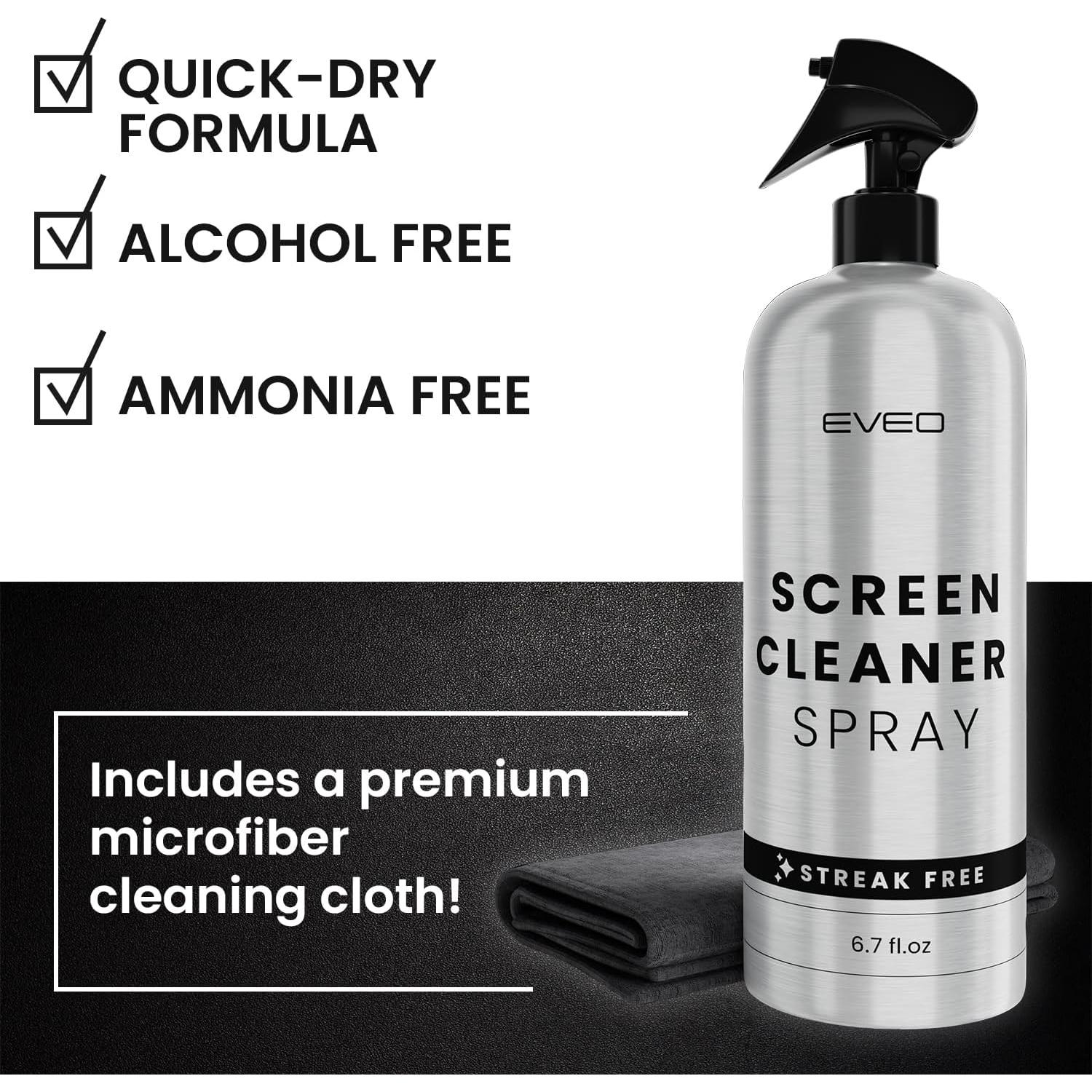 Kit Limpiador de Pantallas EVEO - Spray 306g + Paño Microfibra