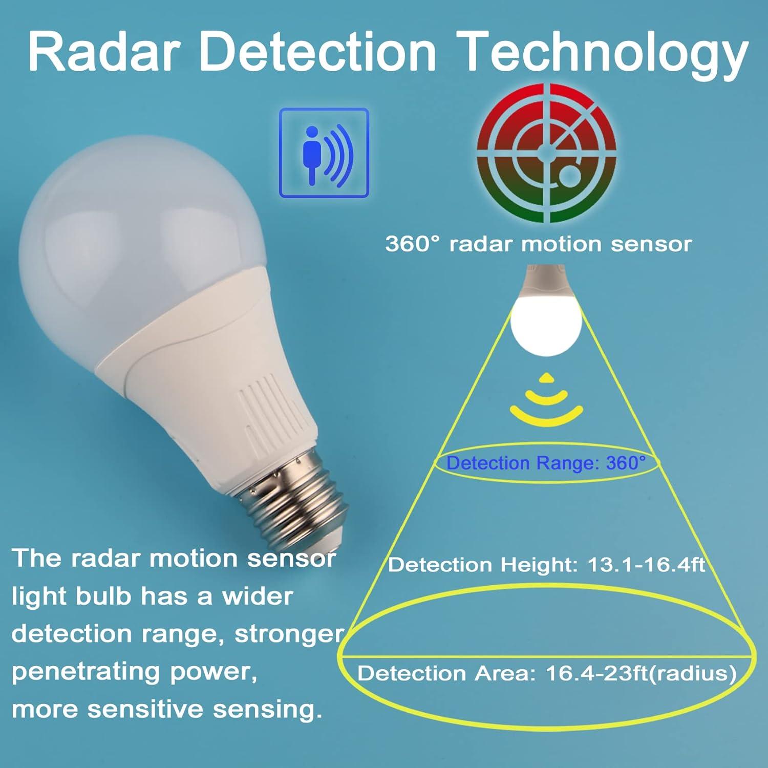 Bombillas LED con Sensor de Movimiento Radar 15W E26 3000K 1500LM