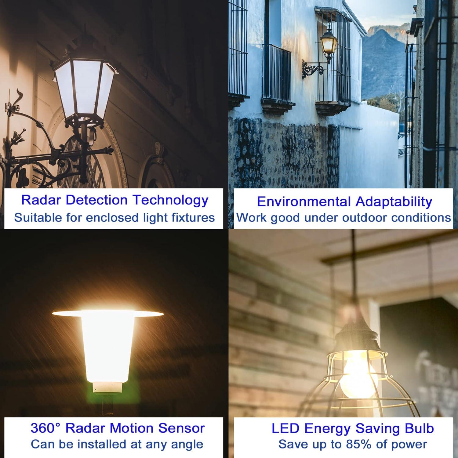 Bombillas LED con Sensor de Movimiento Radar 15W E26 3000K 1500LM