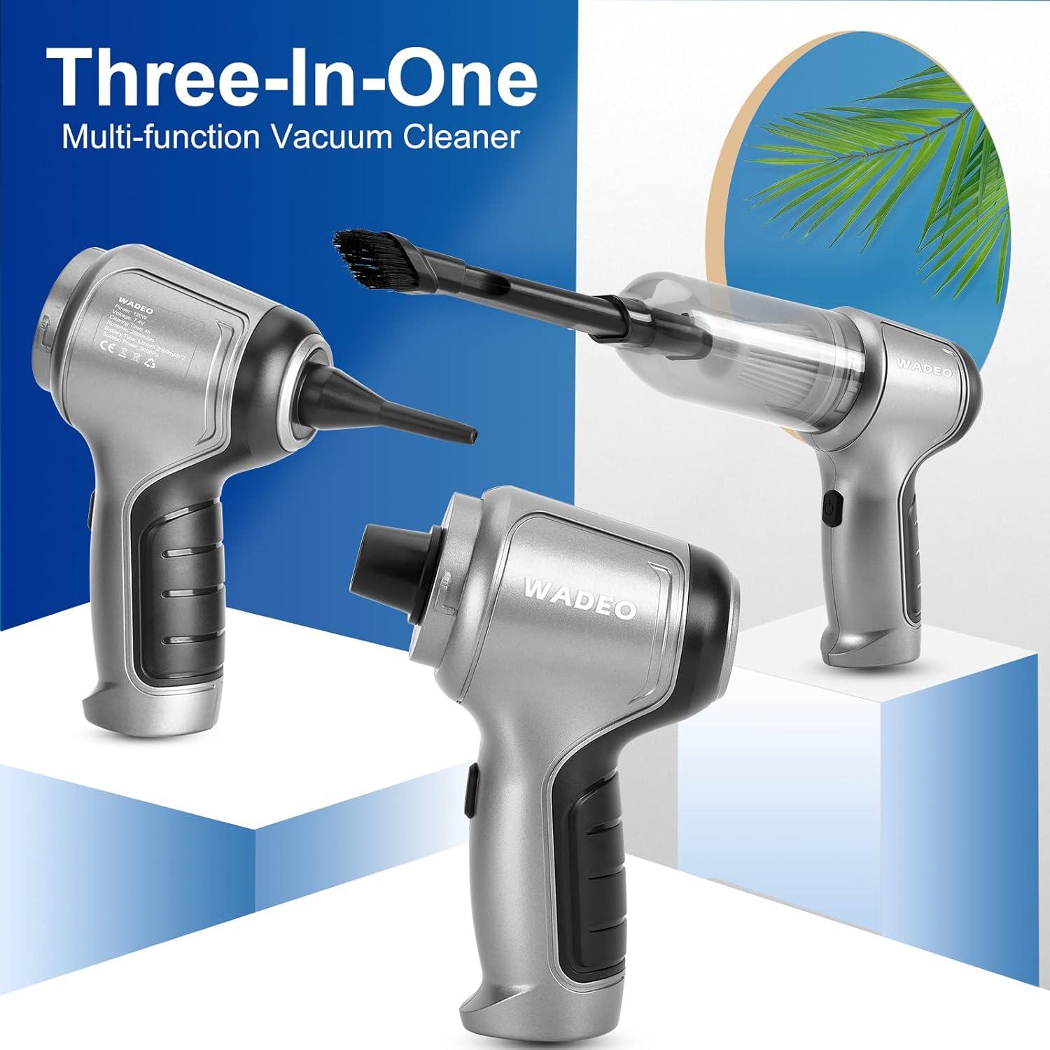 Aspiradora de Mano WADEO Inalámbrica 9000PA 4-en-1 Plata
