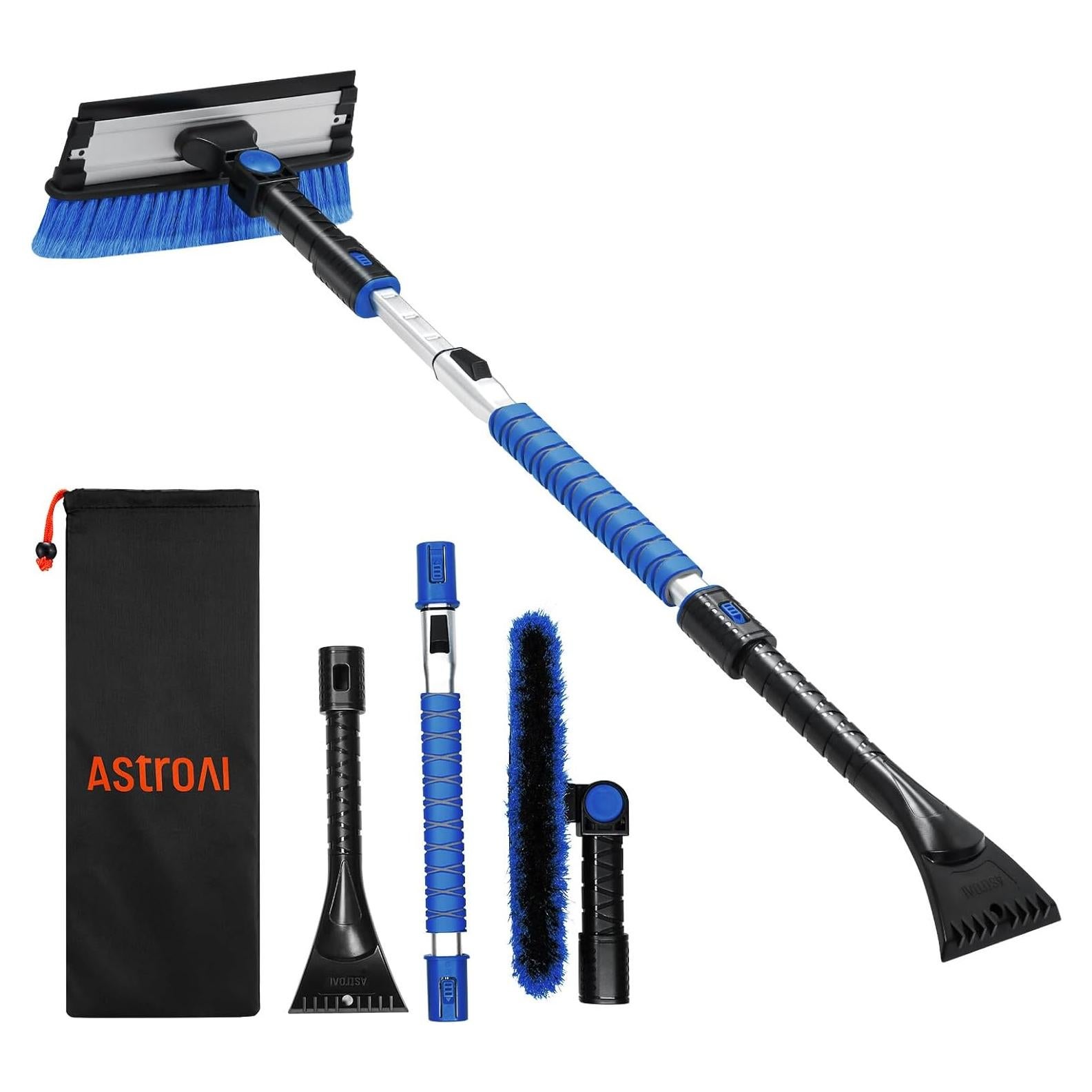 Raspador de Hielo 3 en 1 AstroAI 120 cm Telescópico Azul