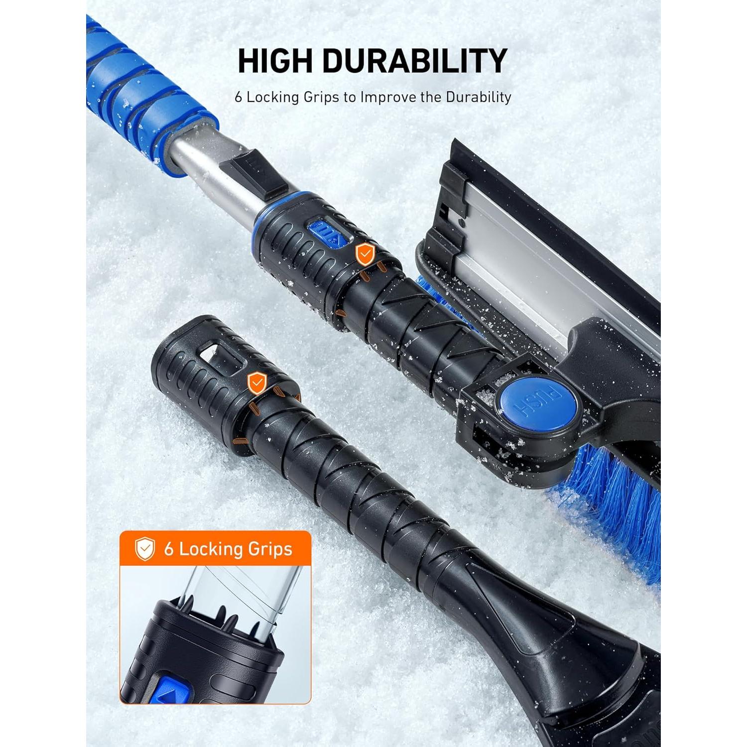 Raspador de Hielo 3 en 1 AstroAI 120 cm Telescópico Azul