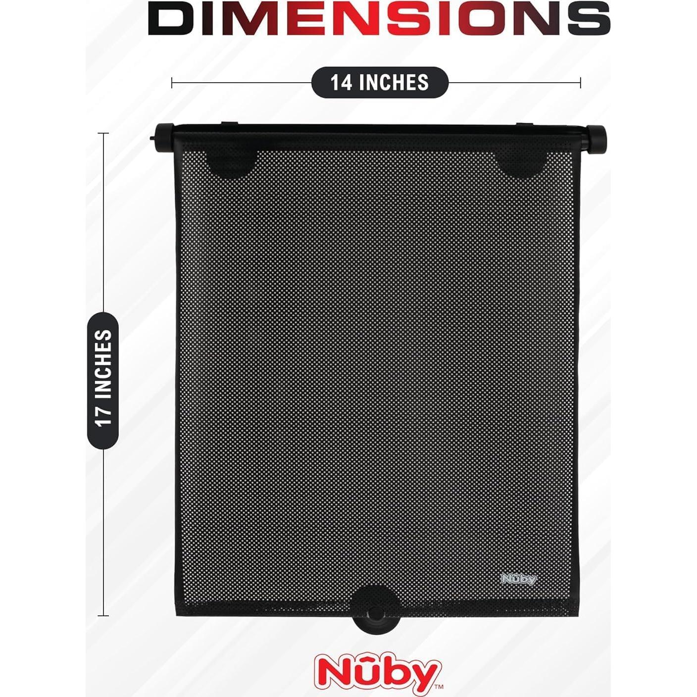 Nuby Protector Solar Ventana Lateral Vehículo 2 Pzas Negro
