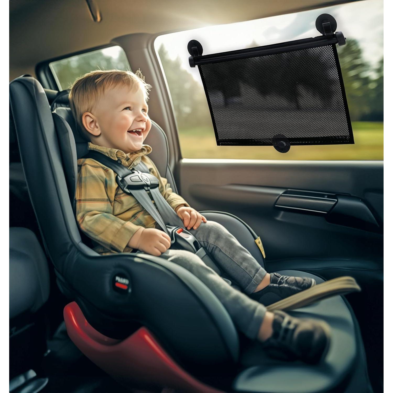 Nuby Protector Solar Ventana Lateral Vehículo 2 Pzas Negro