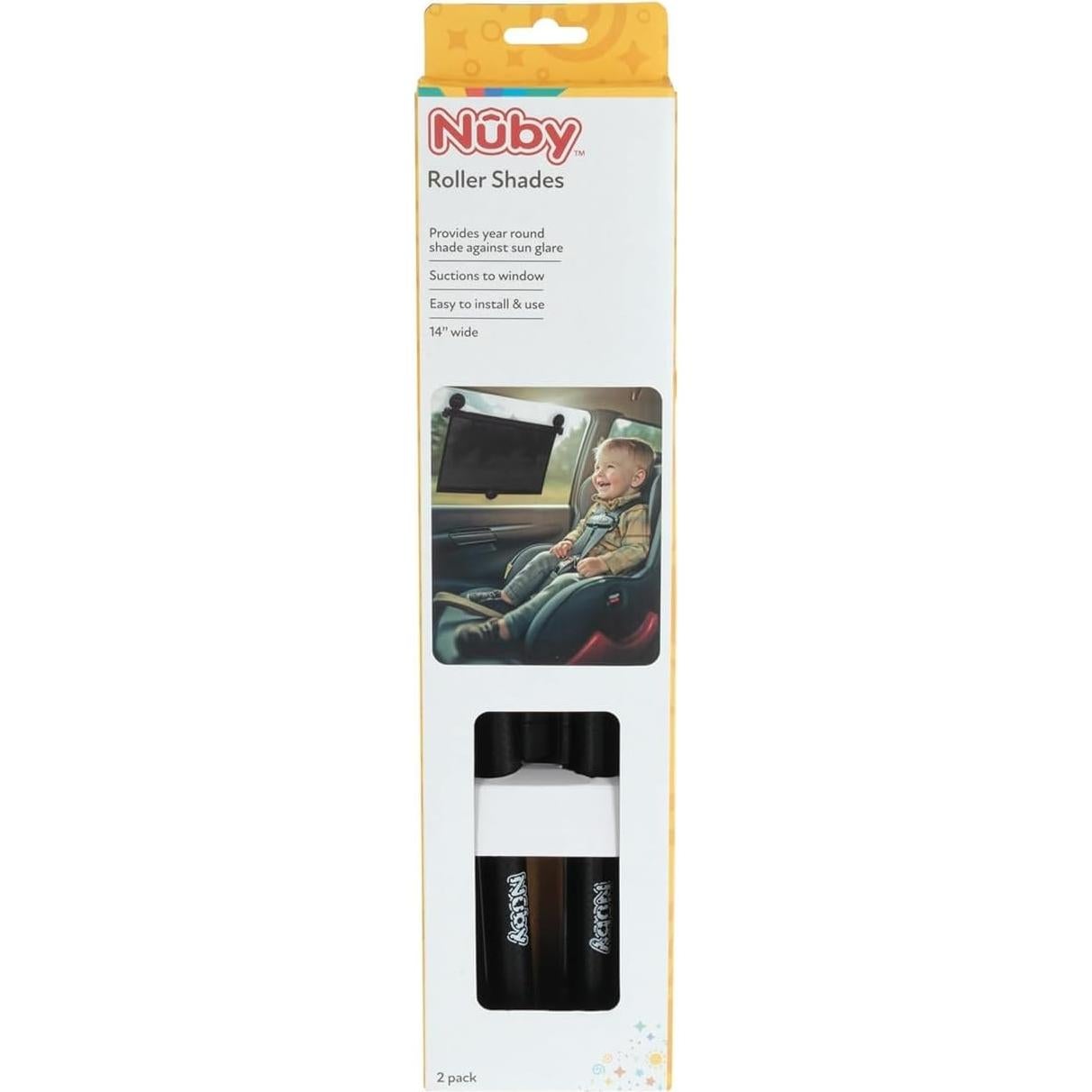 Nuby Protector Solar Ventana Lateral Vehículo 2 Pzas Negro