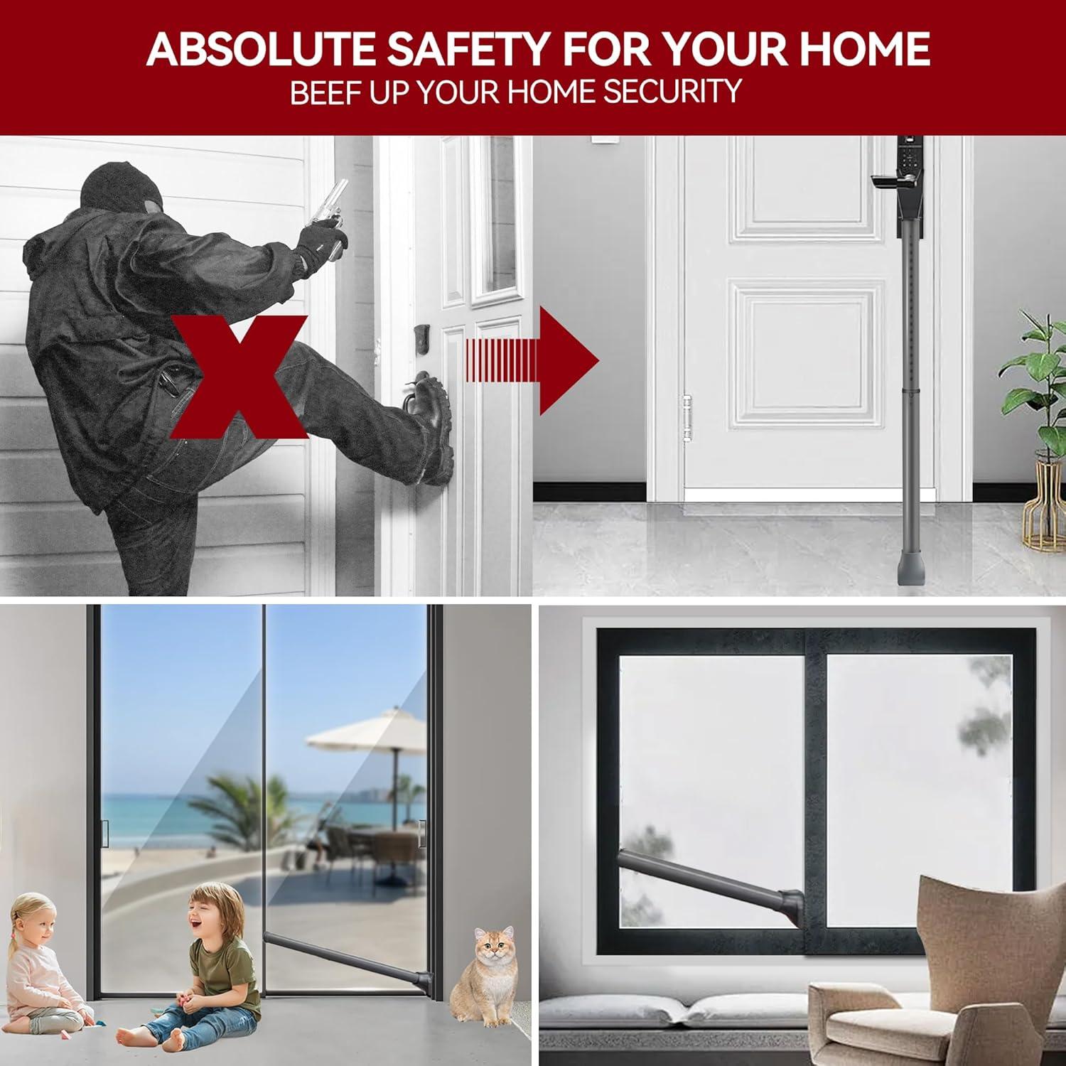 Barra de Seguridad para Puerta AceMining Ajustable 53-117 cm Gris