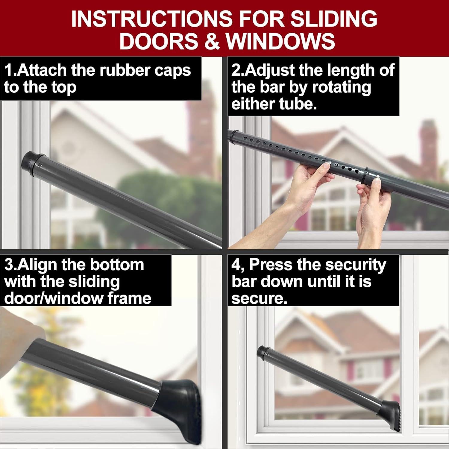 Barra de Seguridad para Puerta AceMining Ajustable 53-117 cm Gris