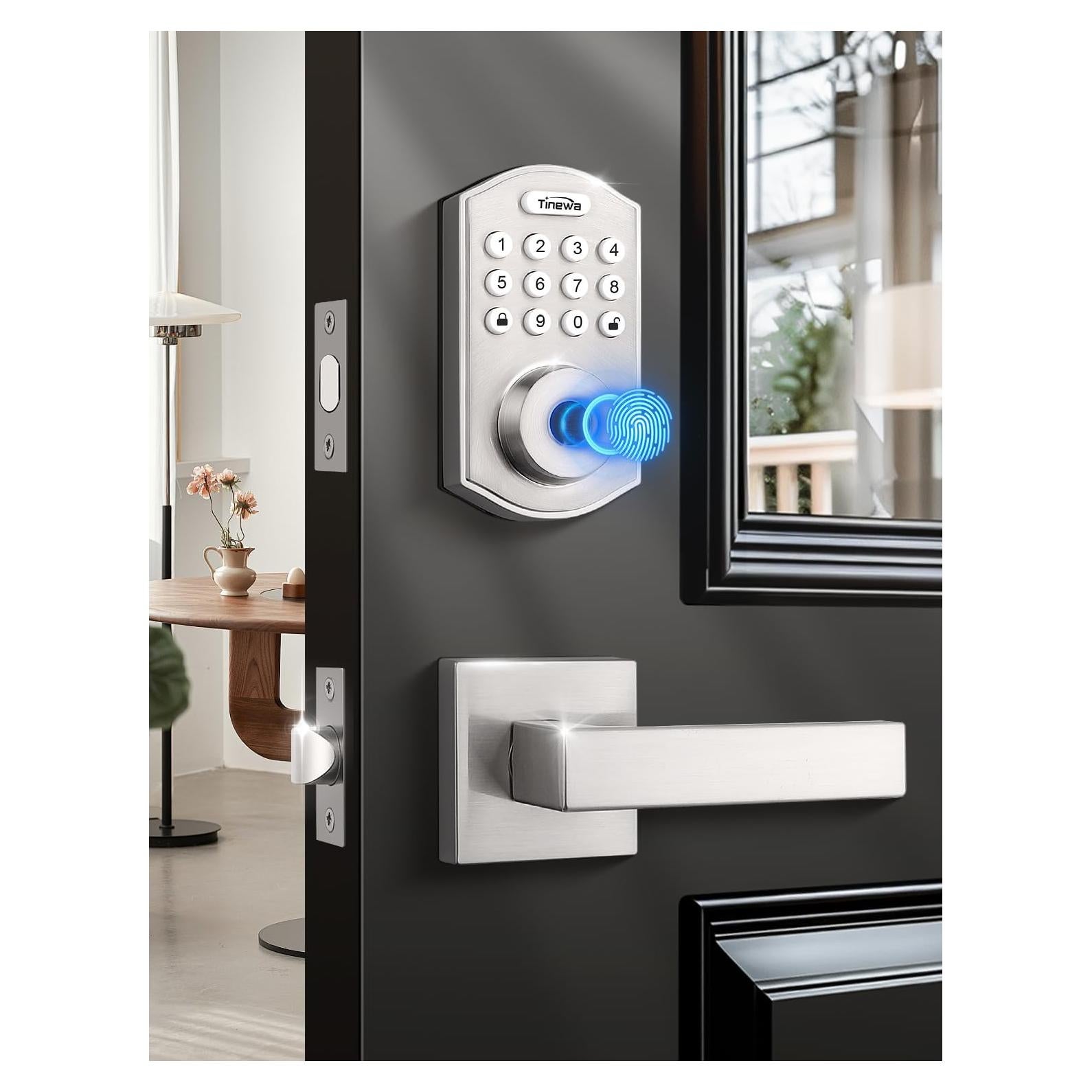 Cerradura de puerta Tinewa sin llave con manijas redondas