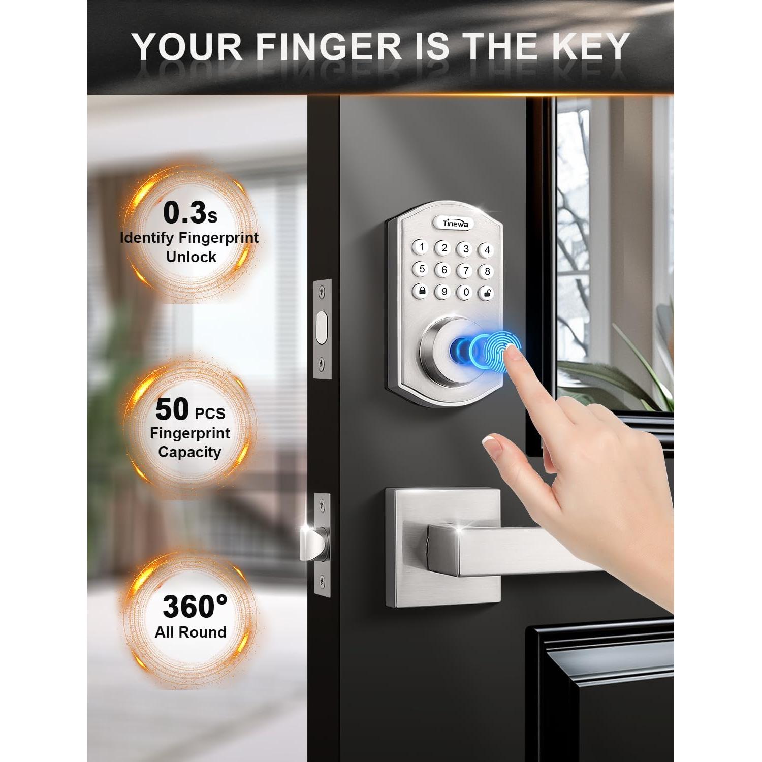 Cerradura de puerta Tinewa sin llave con manijas redondas