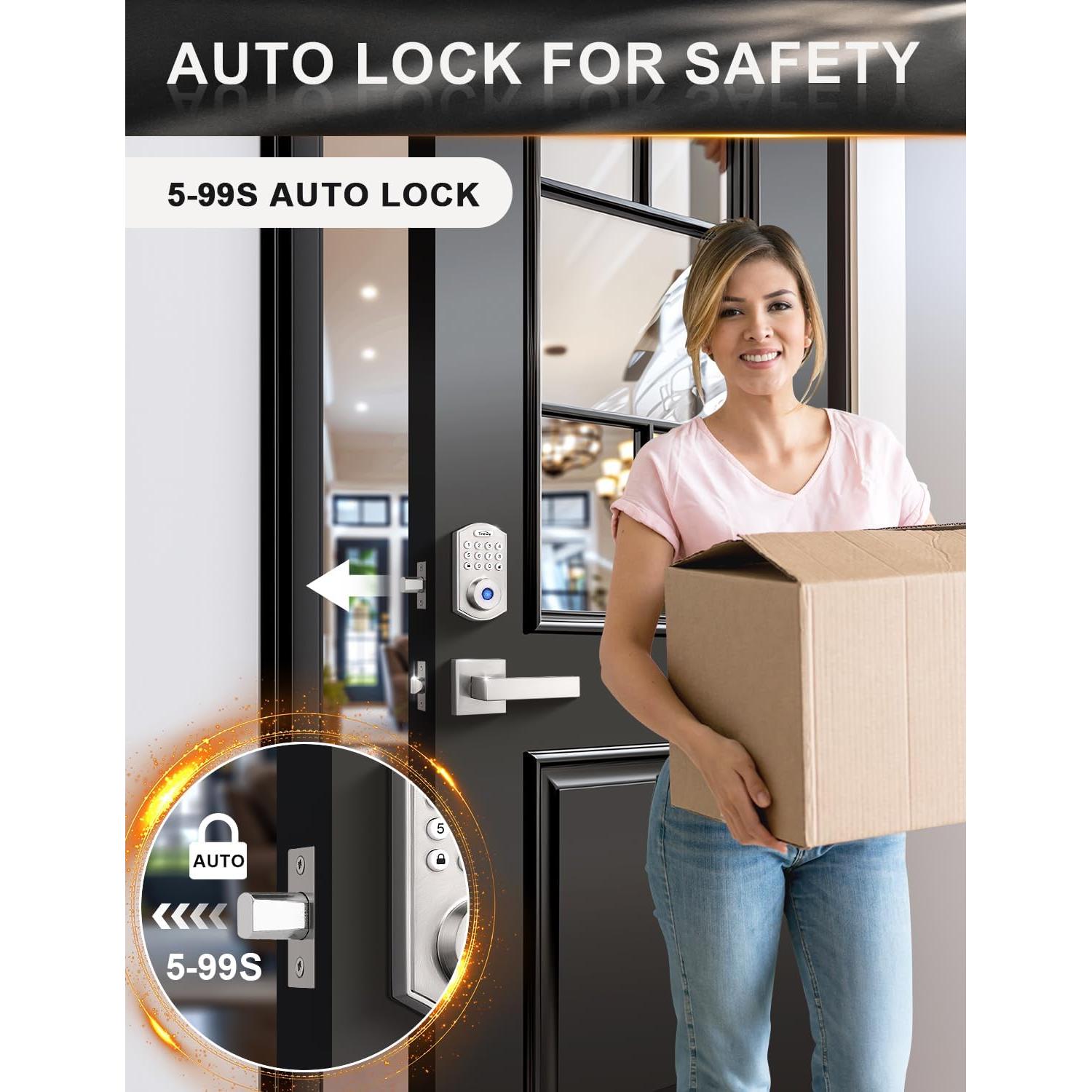 Cerradura de puerta Tinewa sin llave con manijas redondas