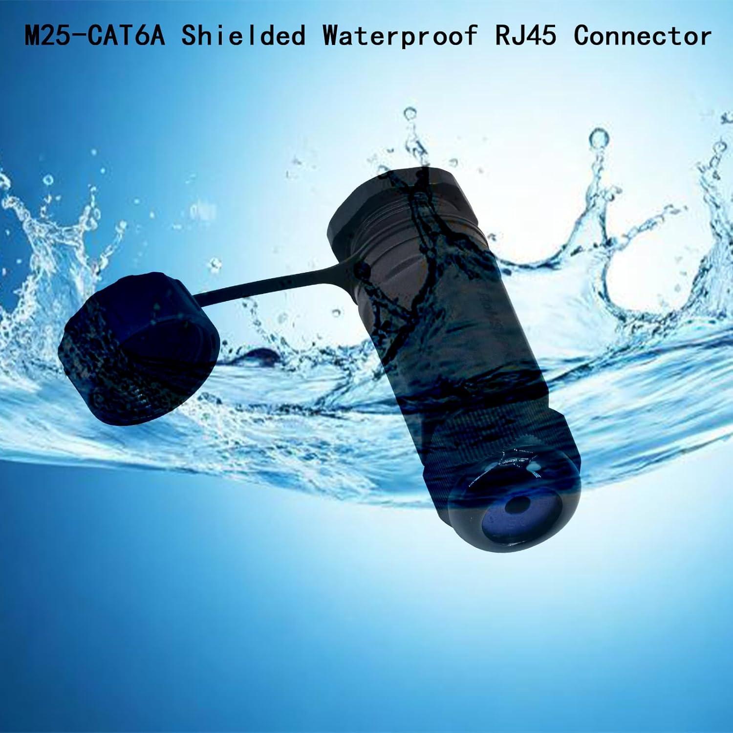 Conector RJ45 CAT6A a Prueba de Agua ANMBEST 2PCS IP68