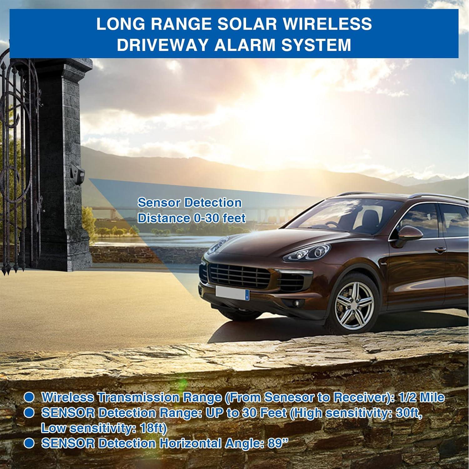 Alarma Solar HoneTeek para Entrada de Vehículos 1 Sensor Timbre