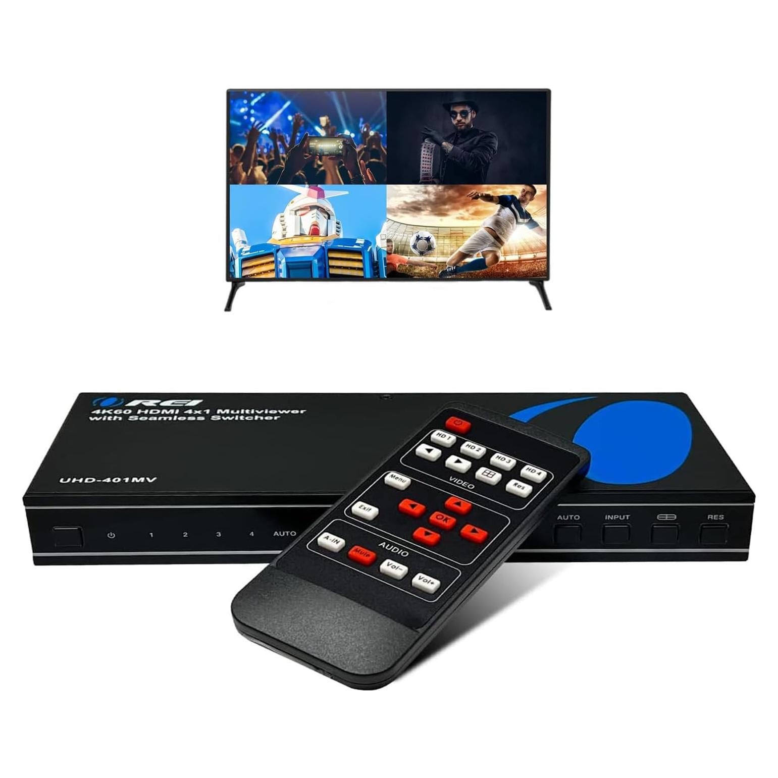 Conmutador HDMI 4 en 1 OREI UHD-401MV 4K @ 60Hz