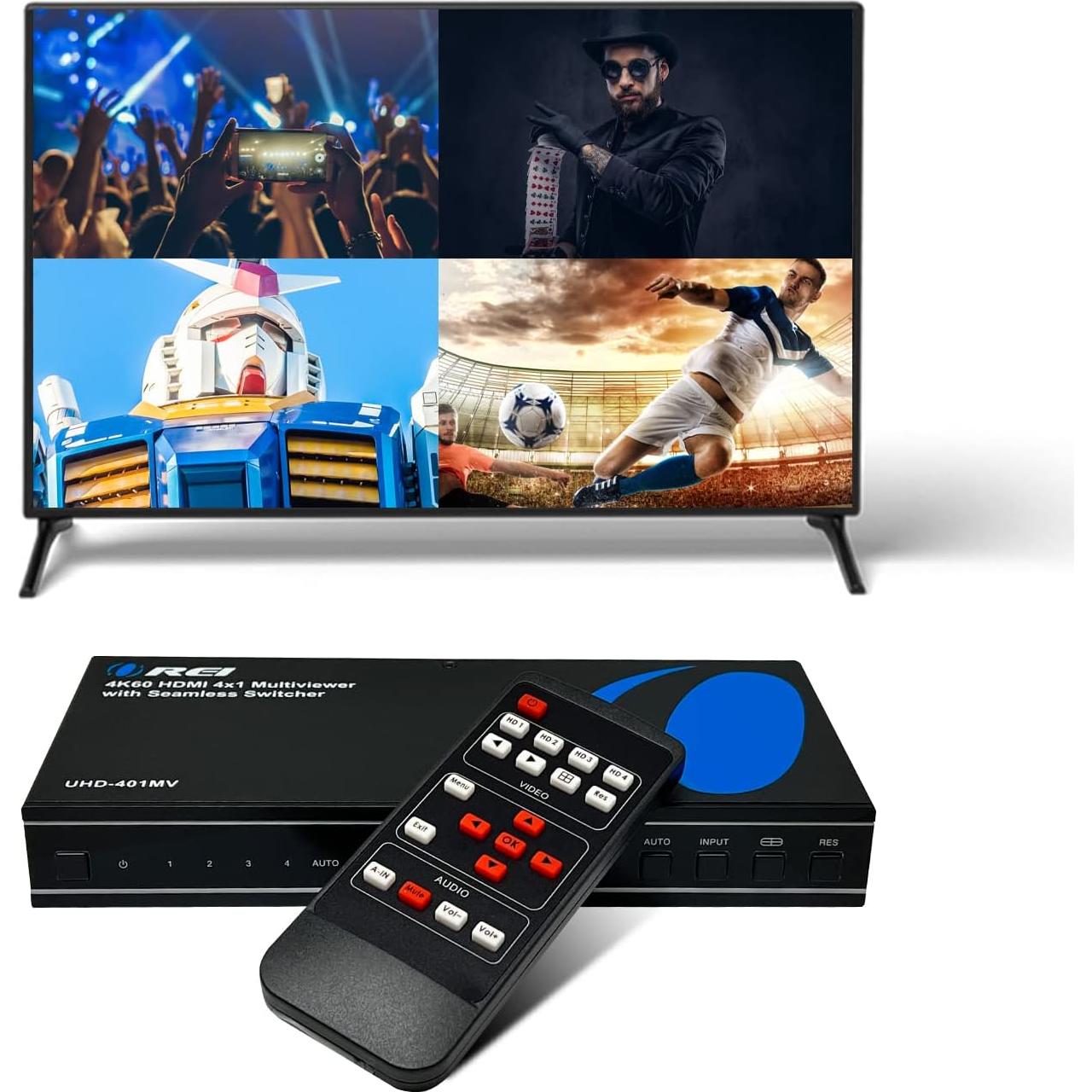 Conmutador HDMI 4 en 1 OREI UHD-401MV 4K @ 60Hz