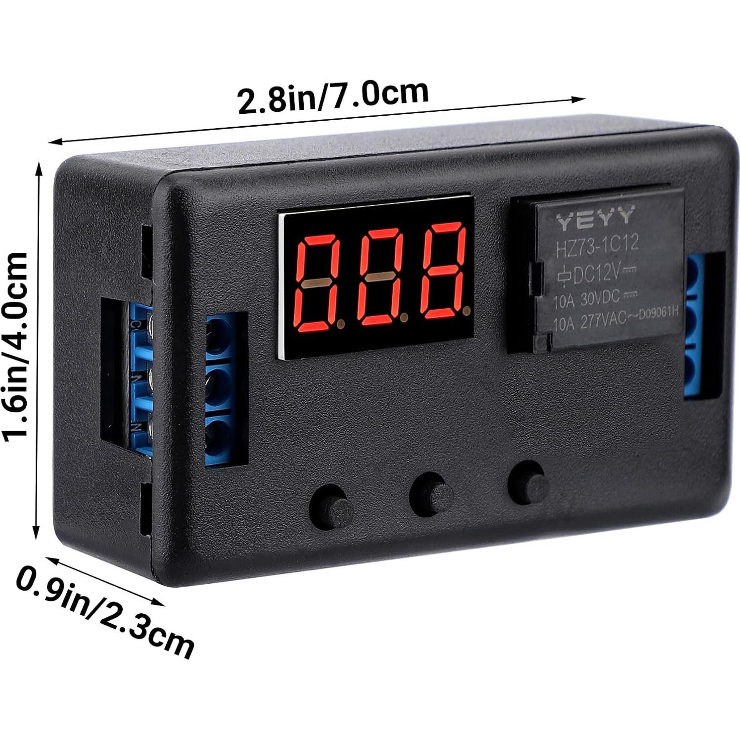 Relé Temporizador 12V DROK con Pantalla LED 4 Modos
