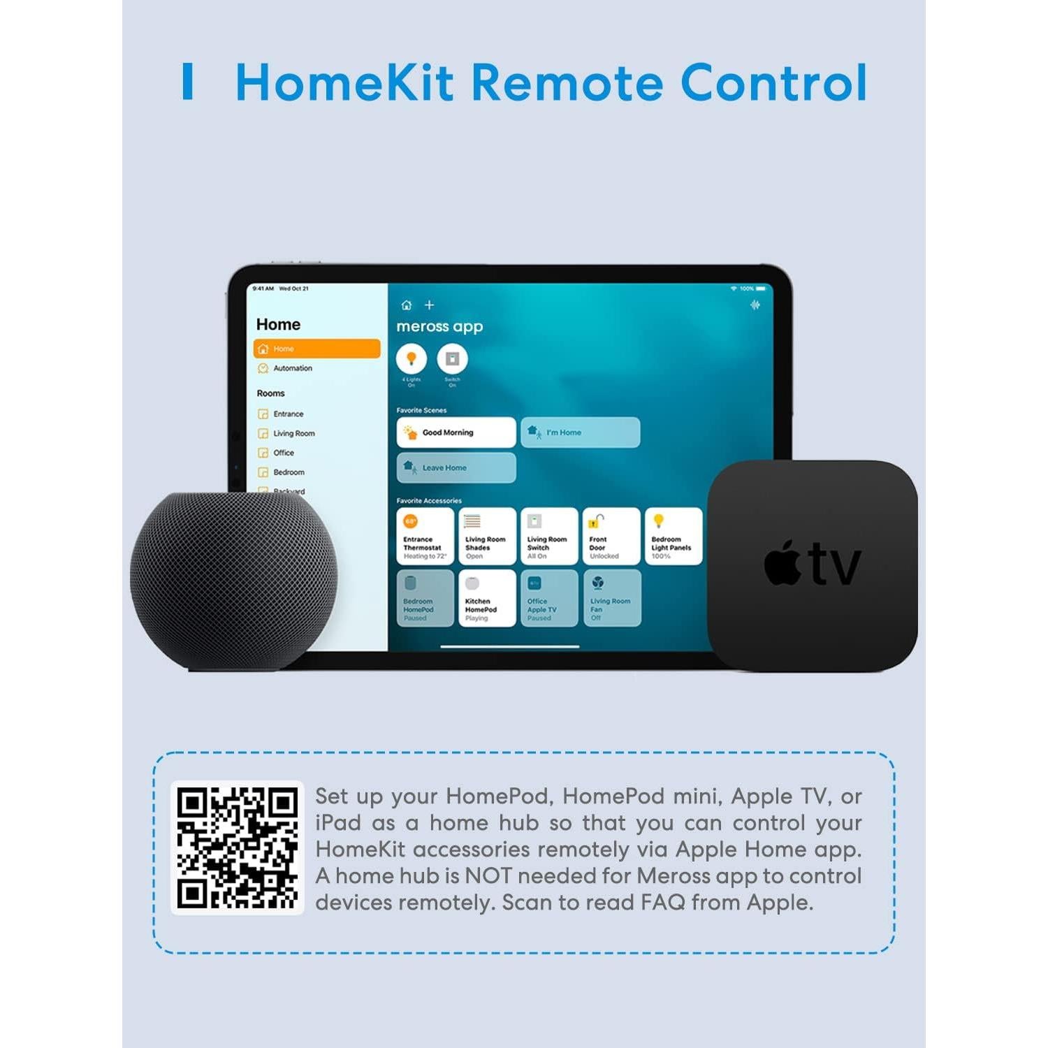 Kit de 3 Sensores de Agua Meross con Hub, IP67, Alarma