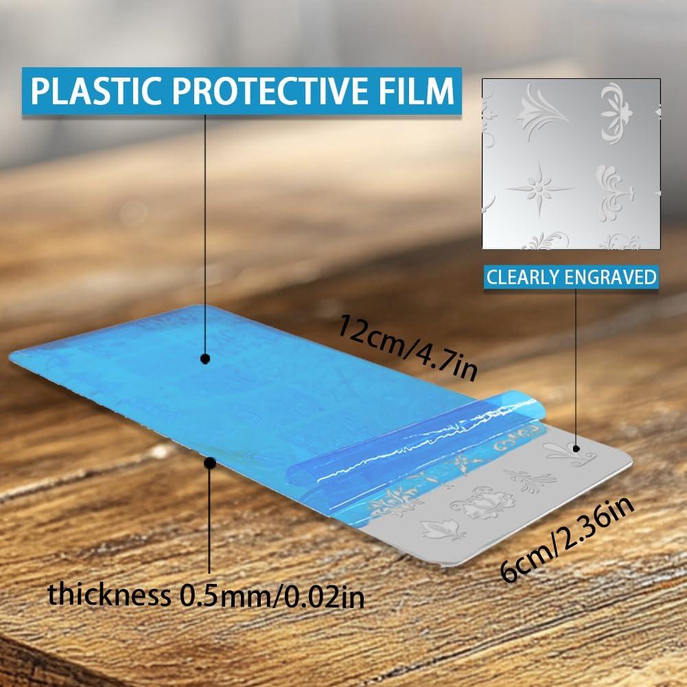 Plantillas de Estampado de Uñas Beinkmake 3 Pcs Encaje Barroco