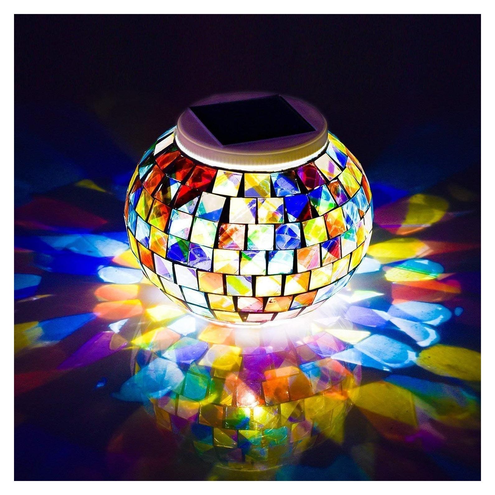 Lámpara de Mesa Solar LED WS Mosaico Cambiante 13.9 cm