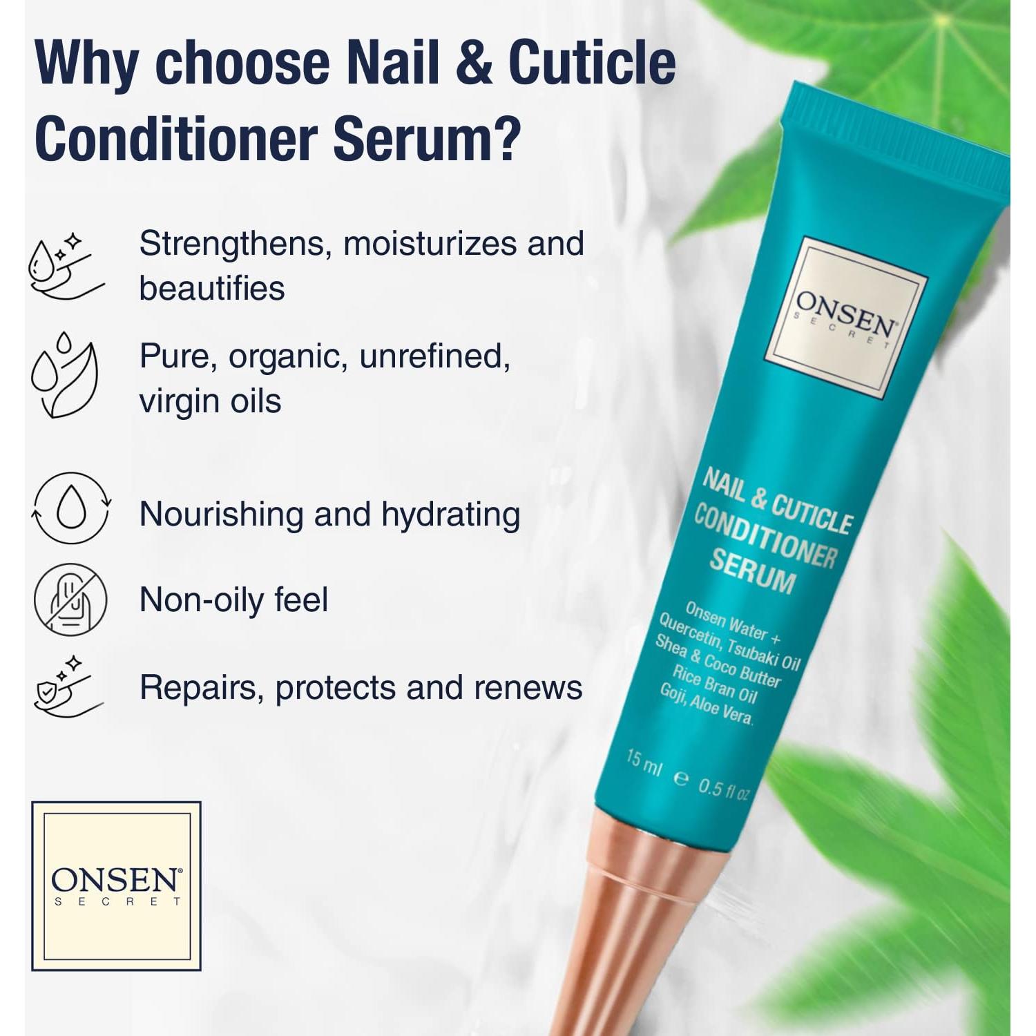 Dúo de Cuidado de Uñas Onsen Secret - Aceite y Crema 25.4ml